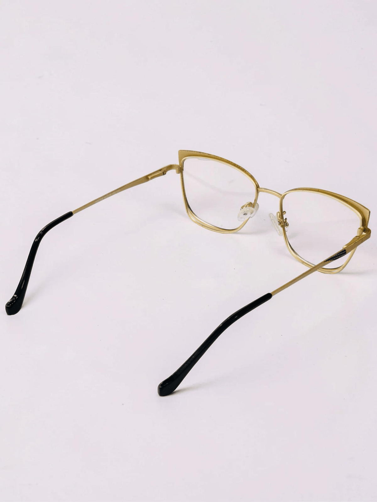 Cat-Eye Metal Optical Frame – Gold & Black with Rhinestone - Glow Opticals