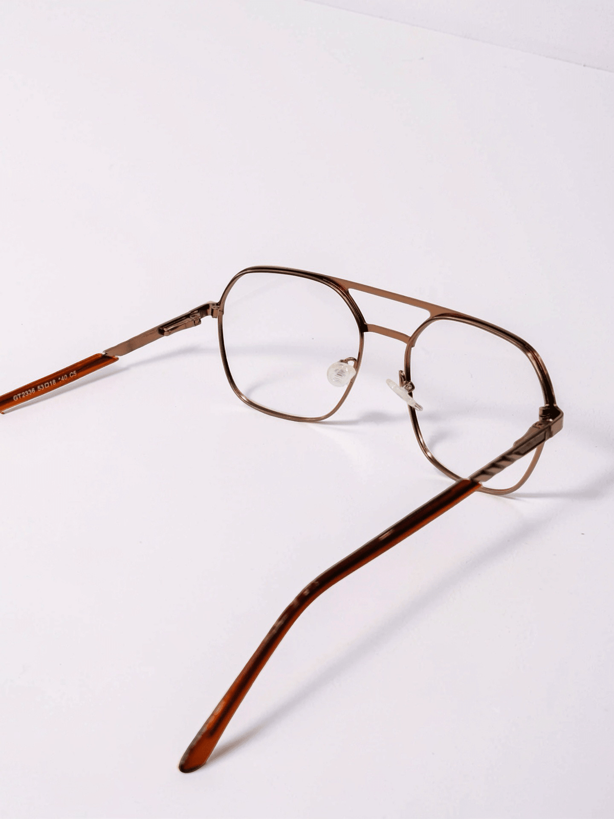 Copper Brown Square Aviator Double Bridge Optical Frame - Glow Opticals