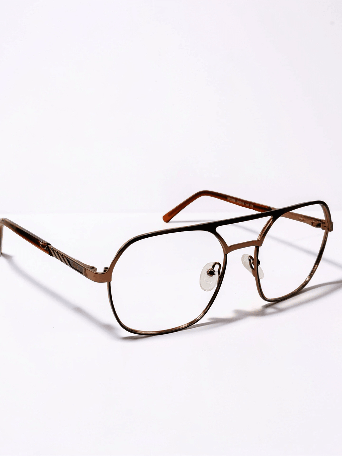 Copper Brown Square Aviator Double Bridge Optical Frame - Glow Opticals
