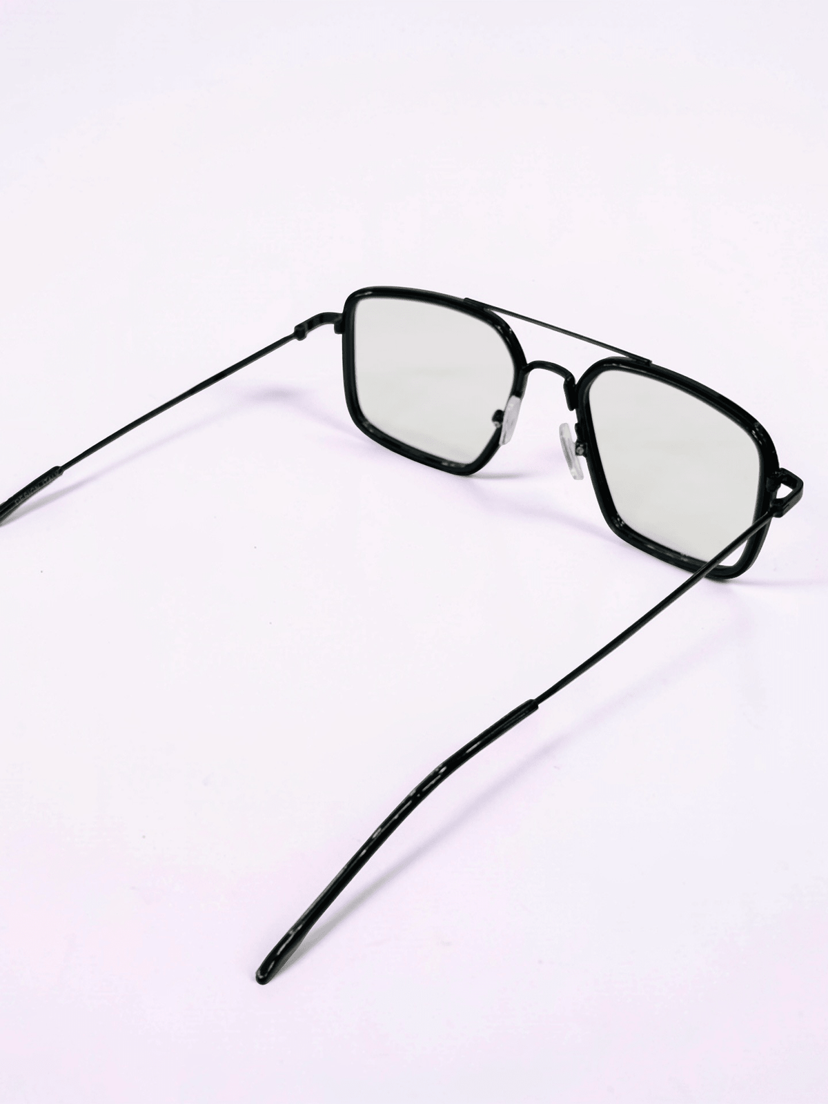 Double Bridge Square Aviator Optical Frame – Black - Glow Opticals