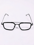 Double Bridge Square Aviator Optical Frame – Black - Glow Opticals