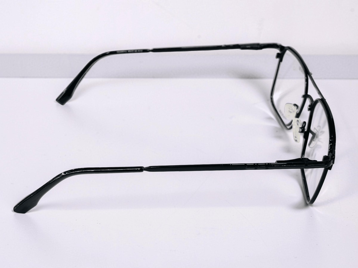 Double Bridge Square Metal Frame – Black - Glow Opticals