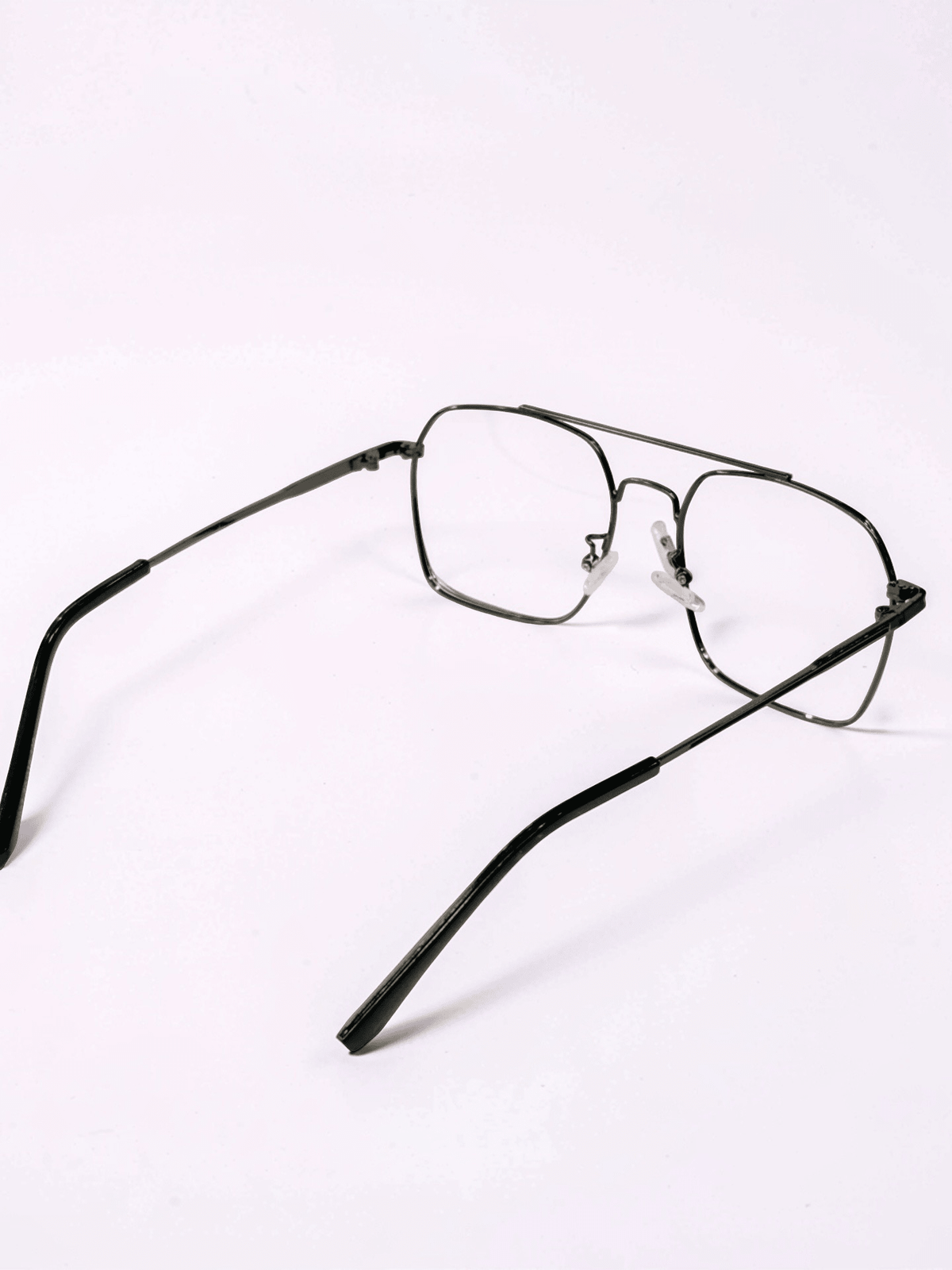 Double Bridge Square Metal Frame – Gunmetal - Glow Opticals