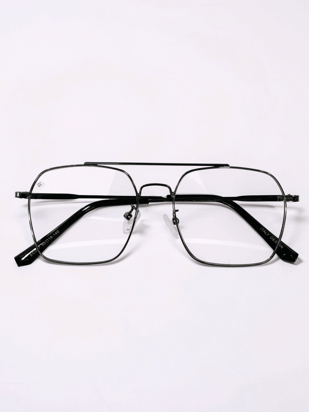 Double Bridge Square Metal Frame – Gunmetal - Glow Opticals