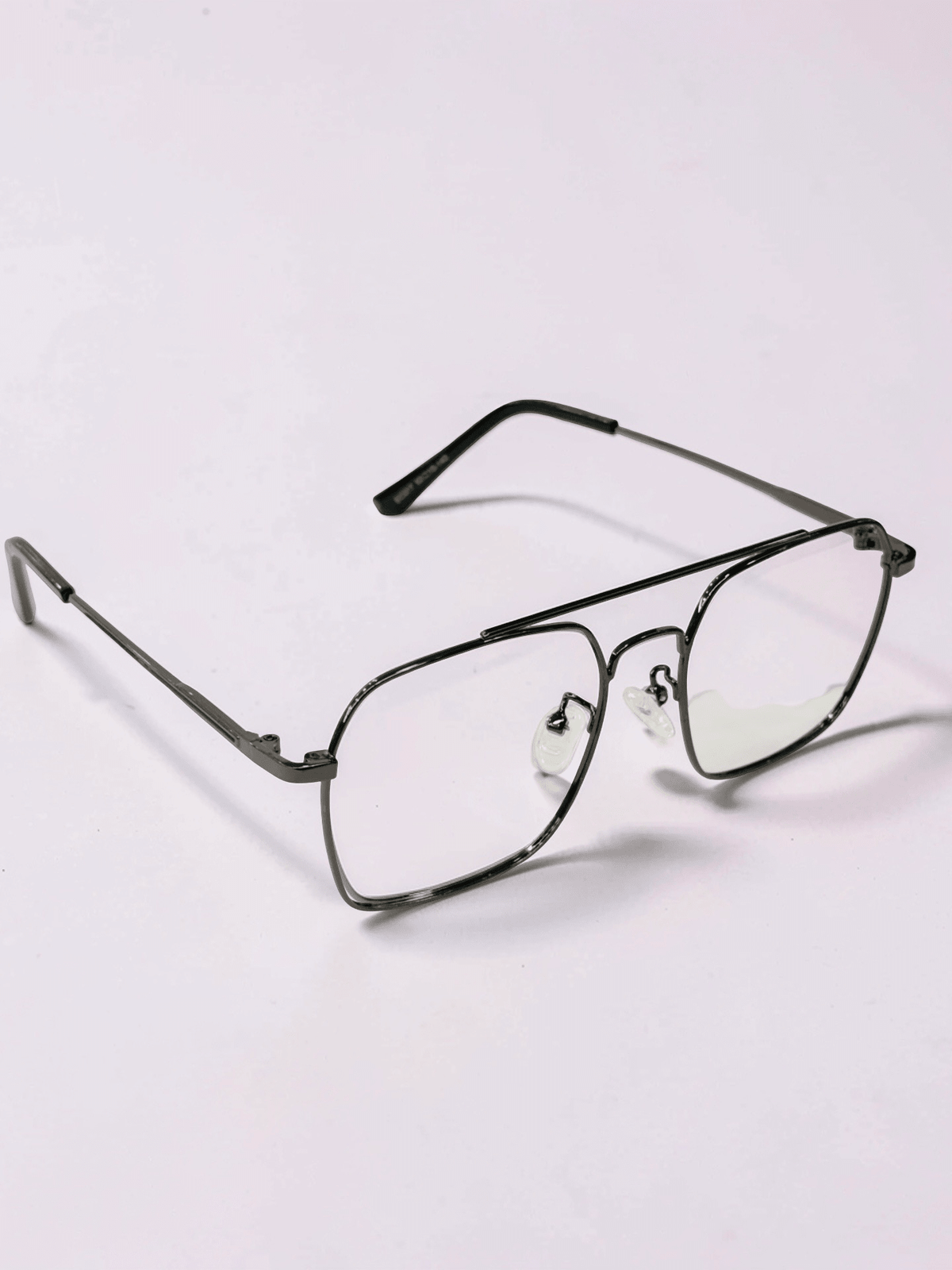 Double Bridge Square Metal Frame – Gunmetal - Glow Opticals