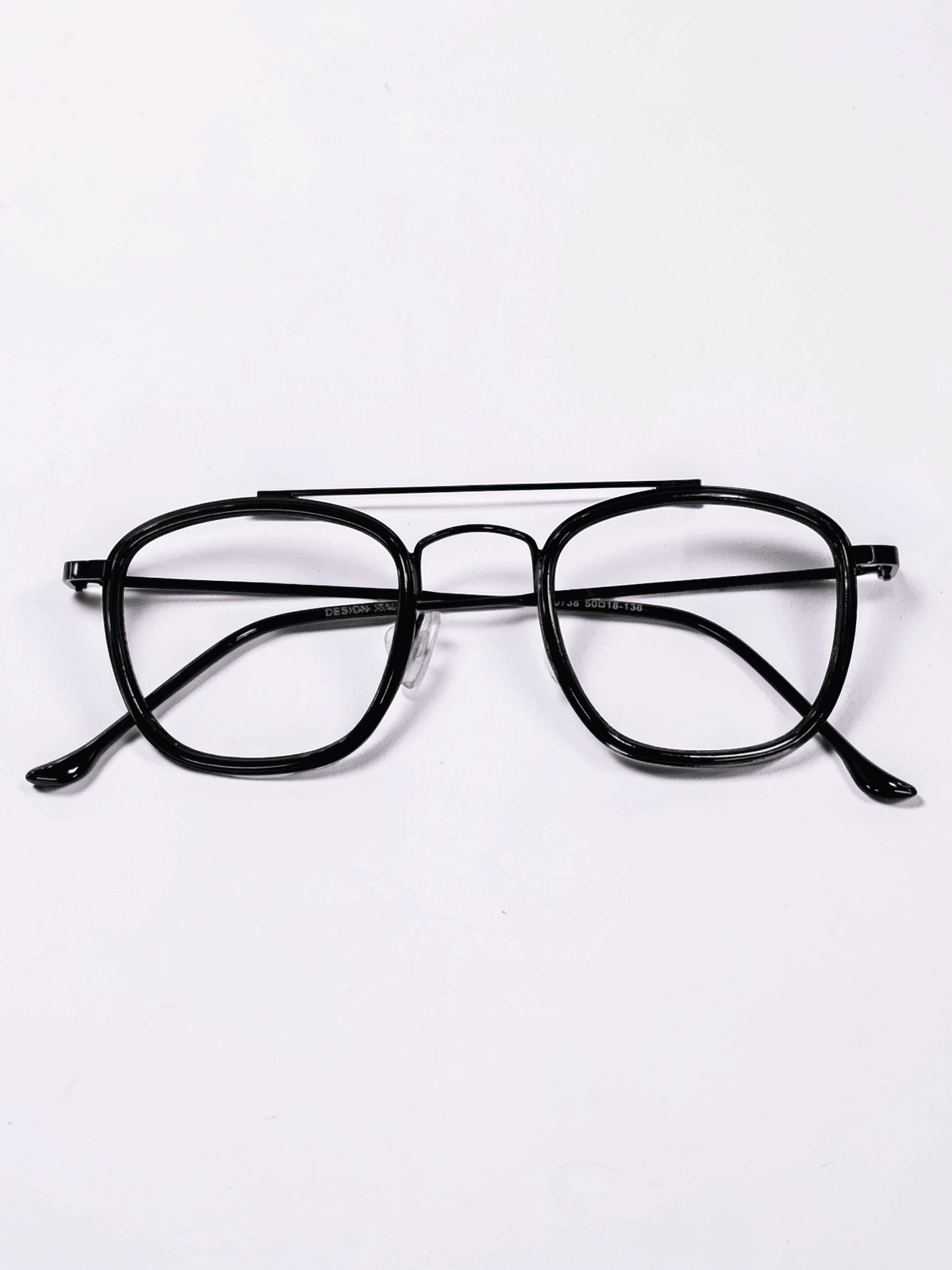 Dual Bar Square Optical Frame – Black - Glow Opticals