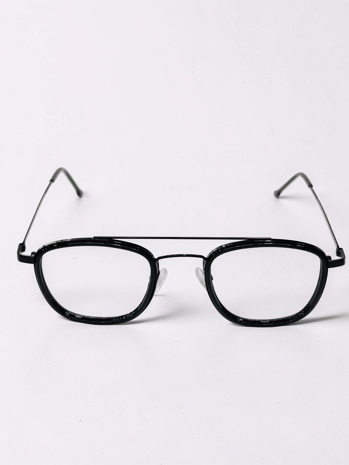 Dual Bar Square Optical Frame – Black - Glow Opticals