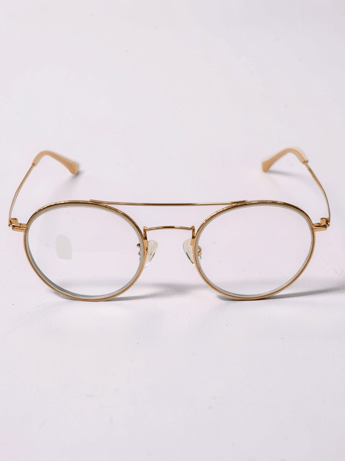Gold Round Double Bridge Optical Frame - Glow Opticals