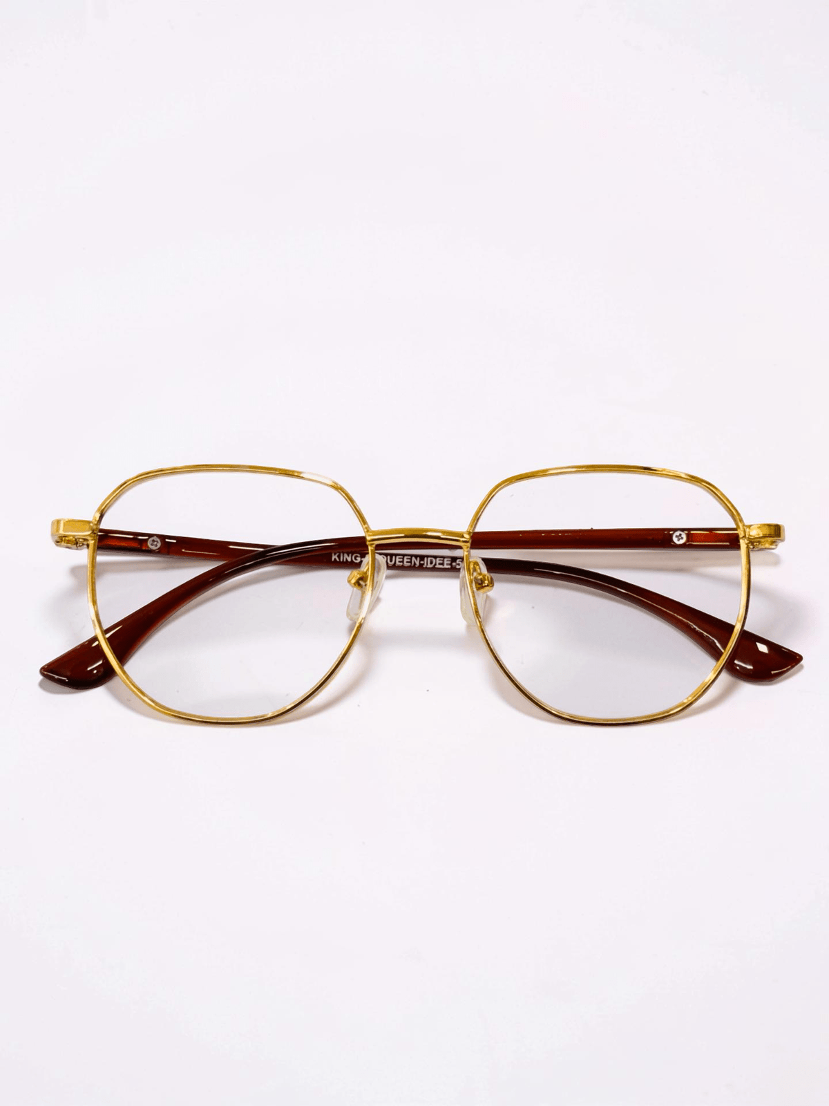 Gold Tortoise Geometric Optical Frame - Glow Opticals