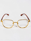 Gold Tortoise Geometric Optical Frame - Glow Opticals