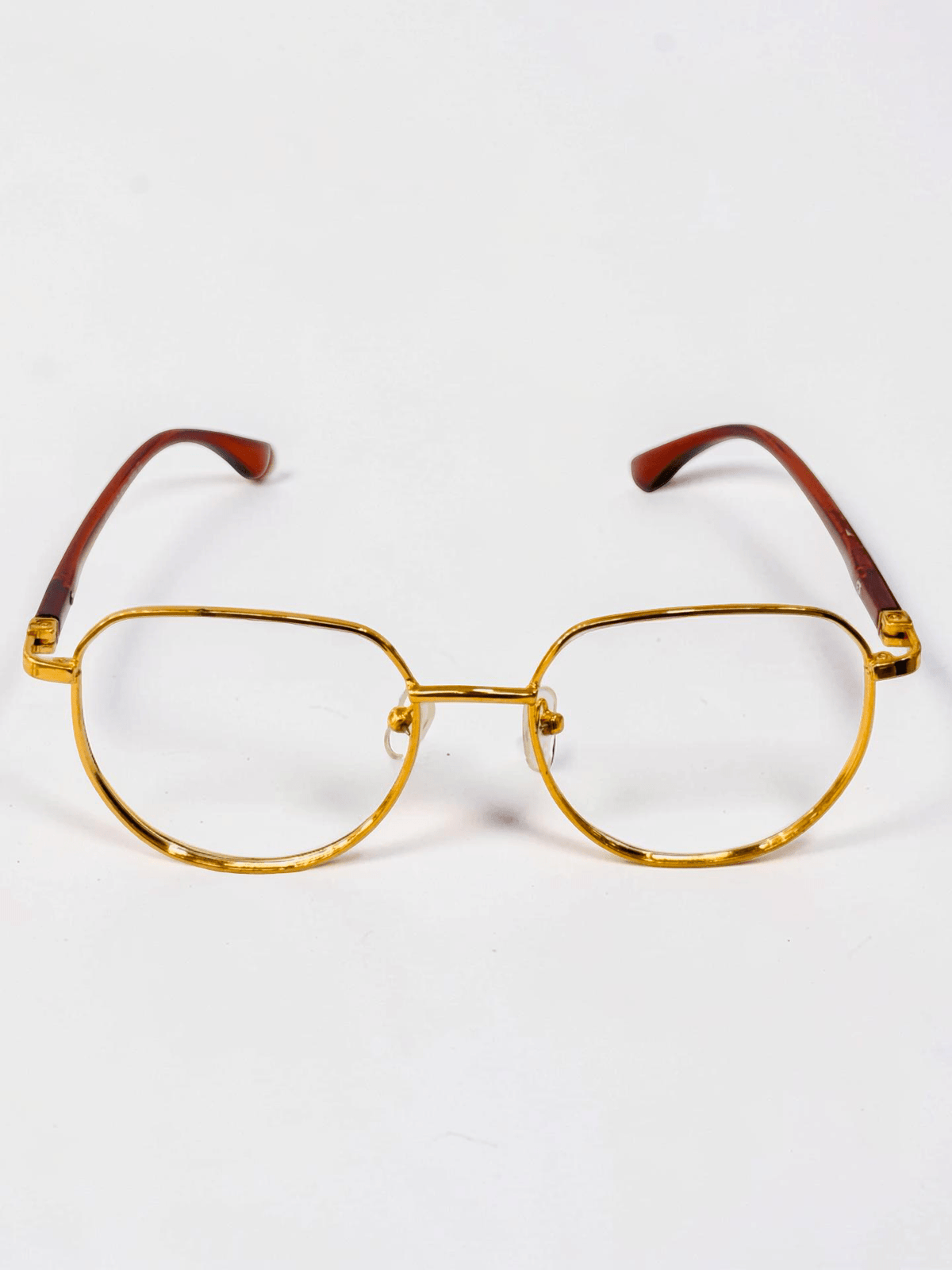 Gold Tortoise Geometric Optical Frame - Glow Opticals