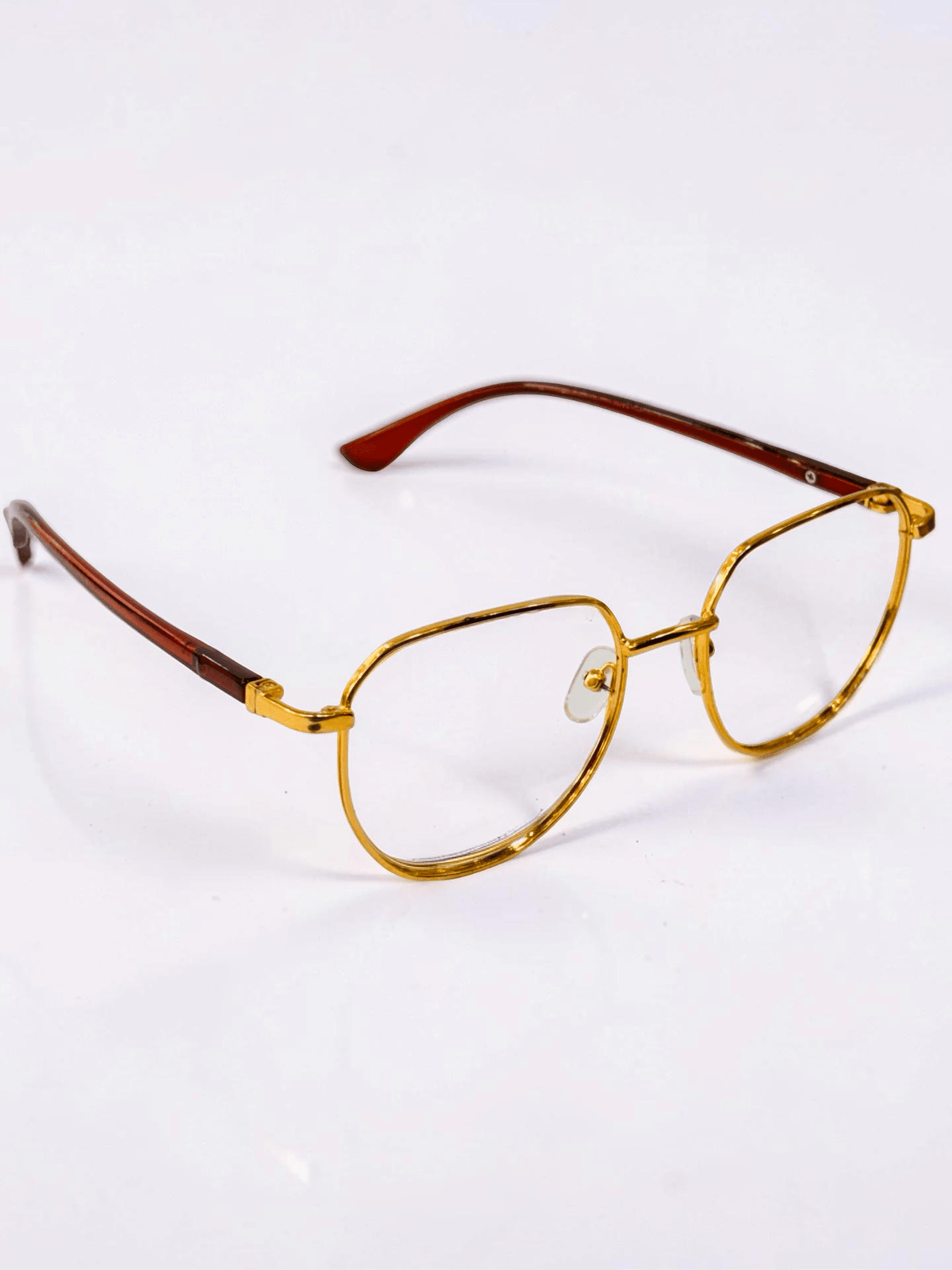 Gold Tortoise Geometric Optical Frame - Glow Opticals