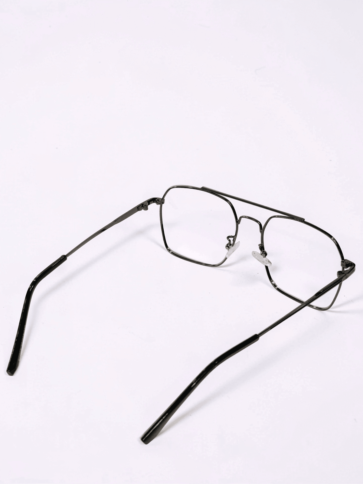 Gunmetal Double-Bridge Unisex Stainless Steel Eyeglass Frame - Glow Opticals