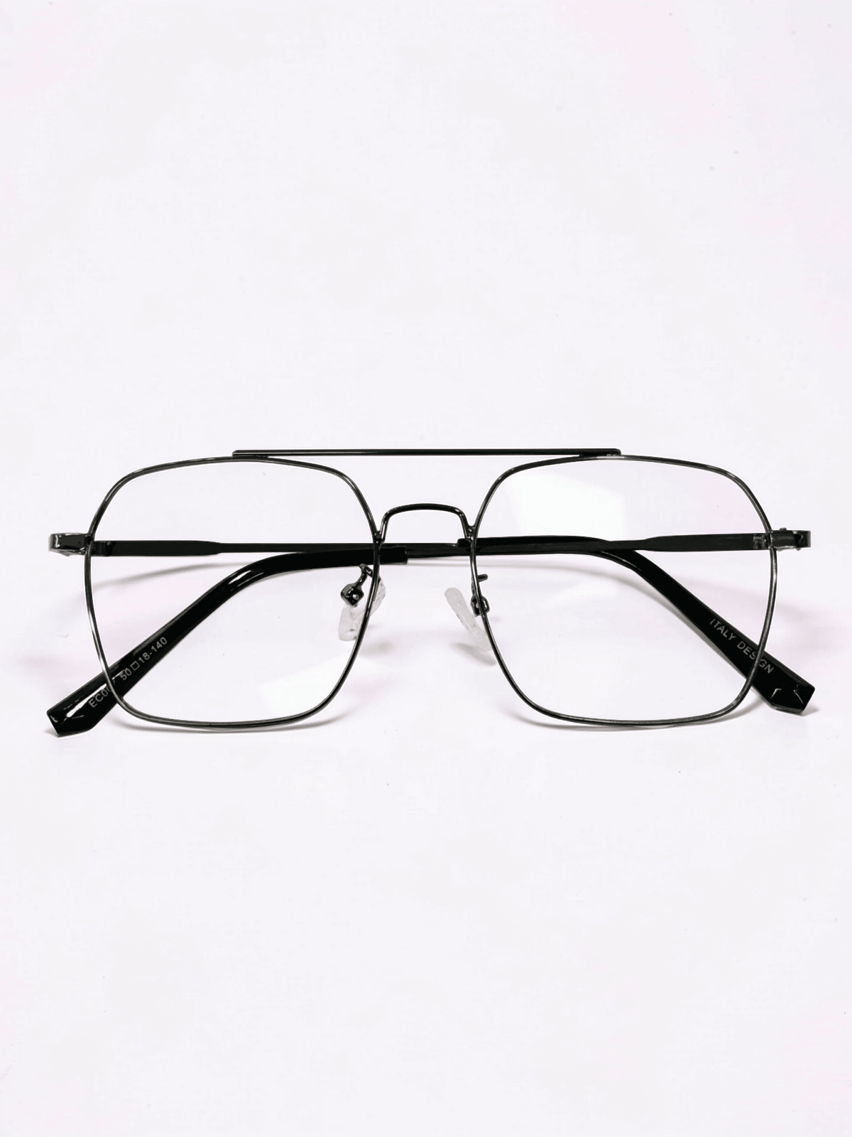 Gunmetal Double-Bridge Unisex Stainless Steel Eyeglass Frame - Glow Opticals