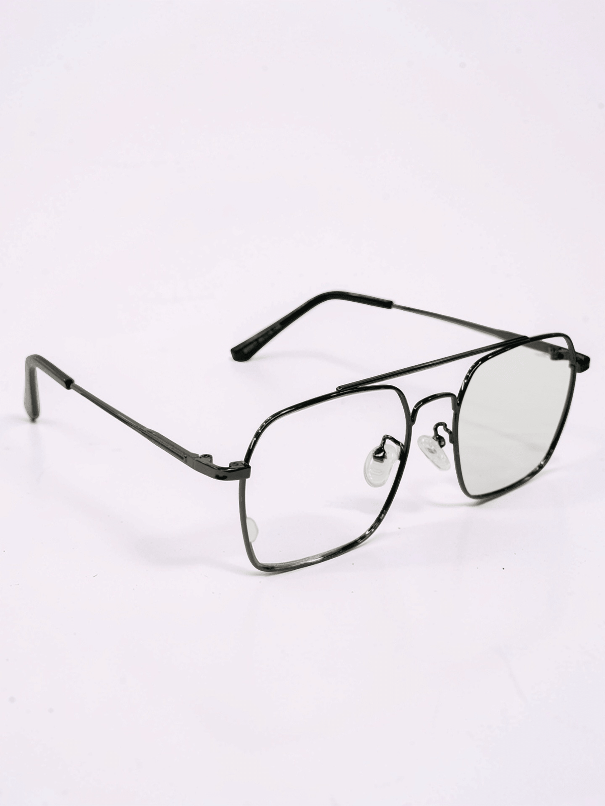 Gunmetal Double-Bridge Unisex Stainless Steel Eyeglass Frame - Glow Opticals