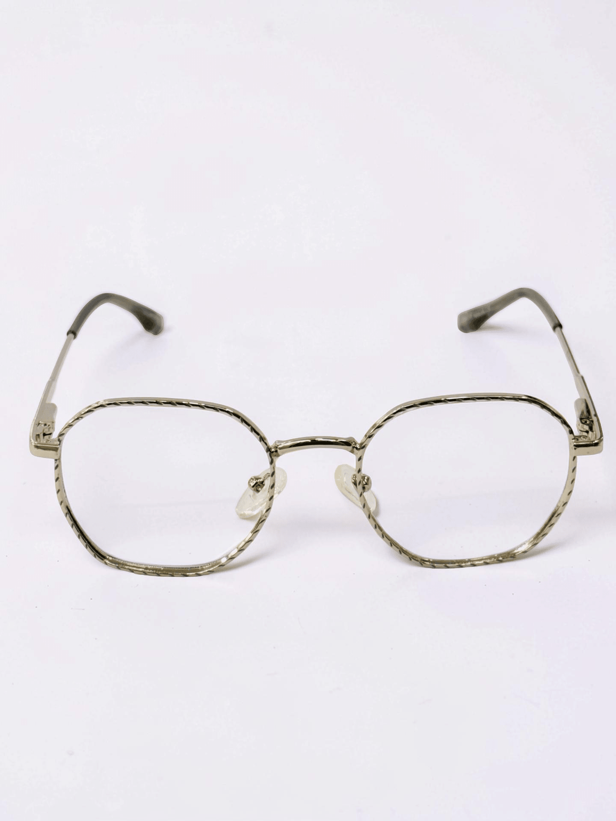 Hexagonal Metal Optical Frame – Antique Silver - Glow Opticals