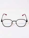 Hexagonal Optical Frame – Black & Red - Glow Opticals