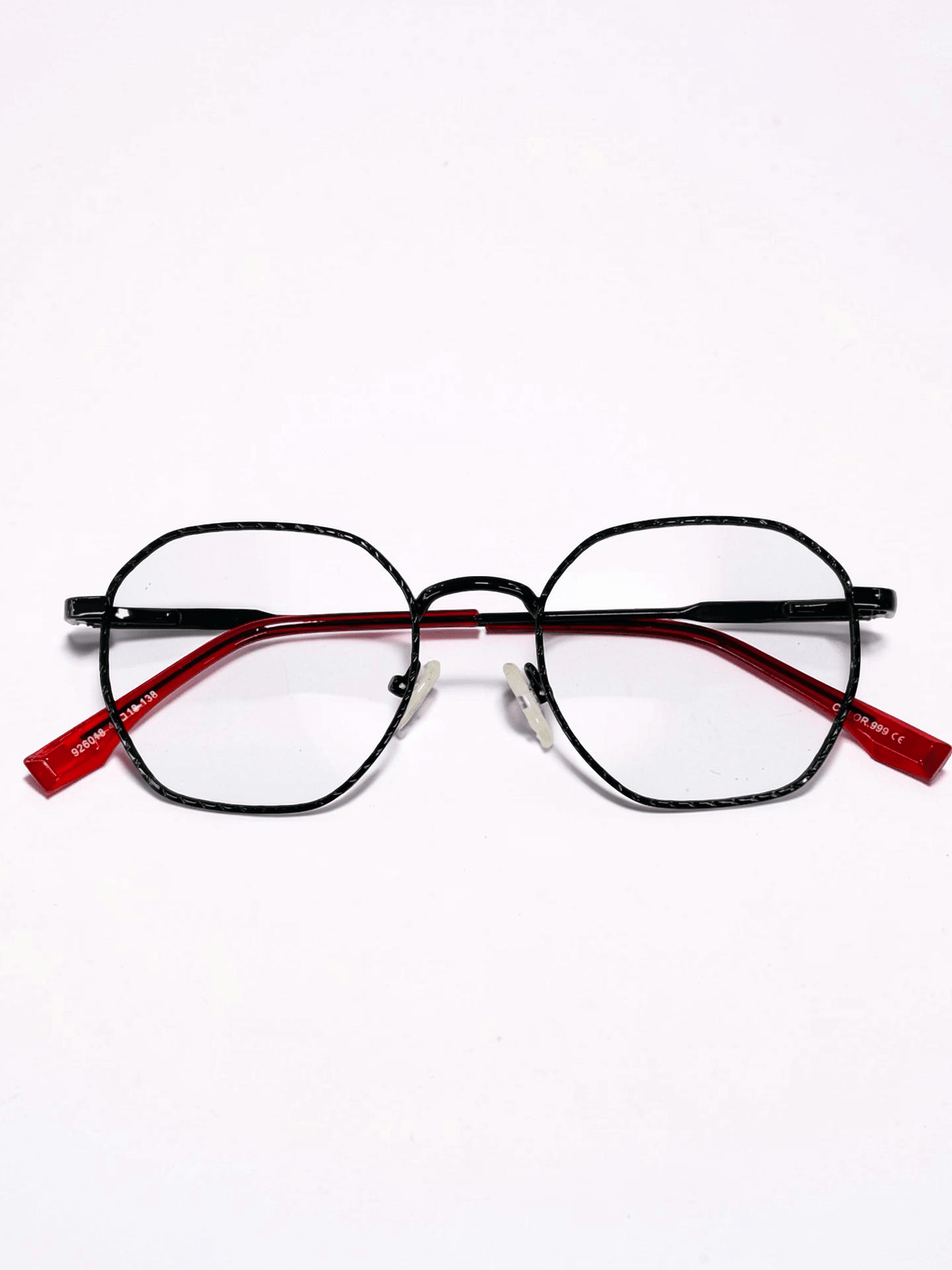 Hexagonal Optical Frame – Black & Red - Glow Opticals