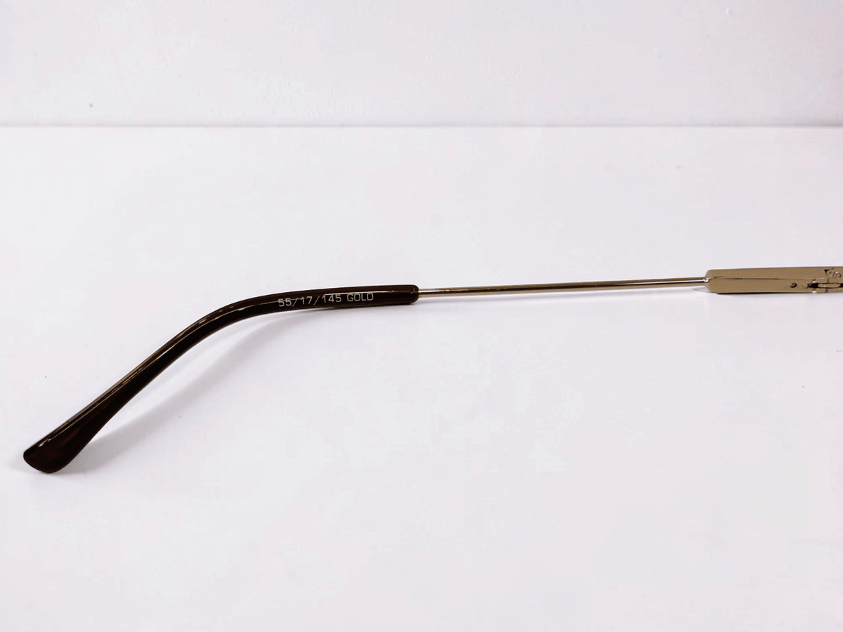Ladies Cat-Eye Metal Optical Frame — Gold with Dark Brown Tips - Glow Opticals