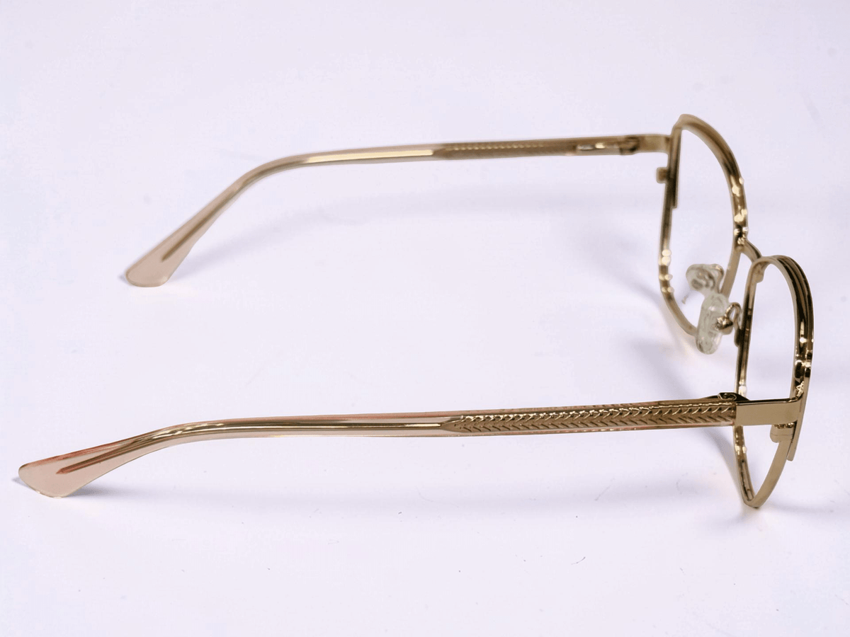 Ladies Cat-Eye Metal Optical Frame — Rose Gold & Brown - Glow Opticals