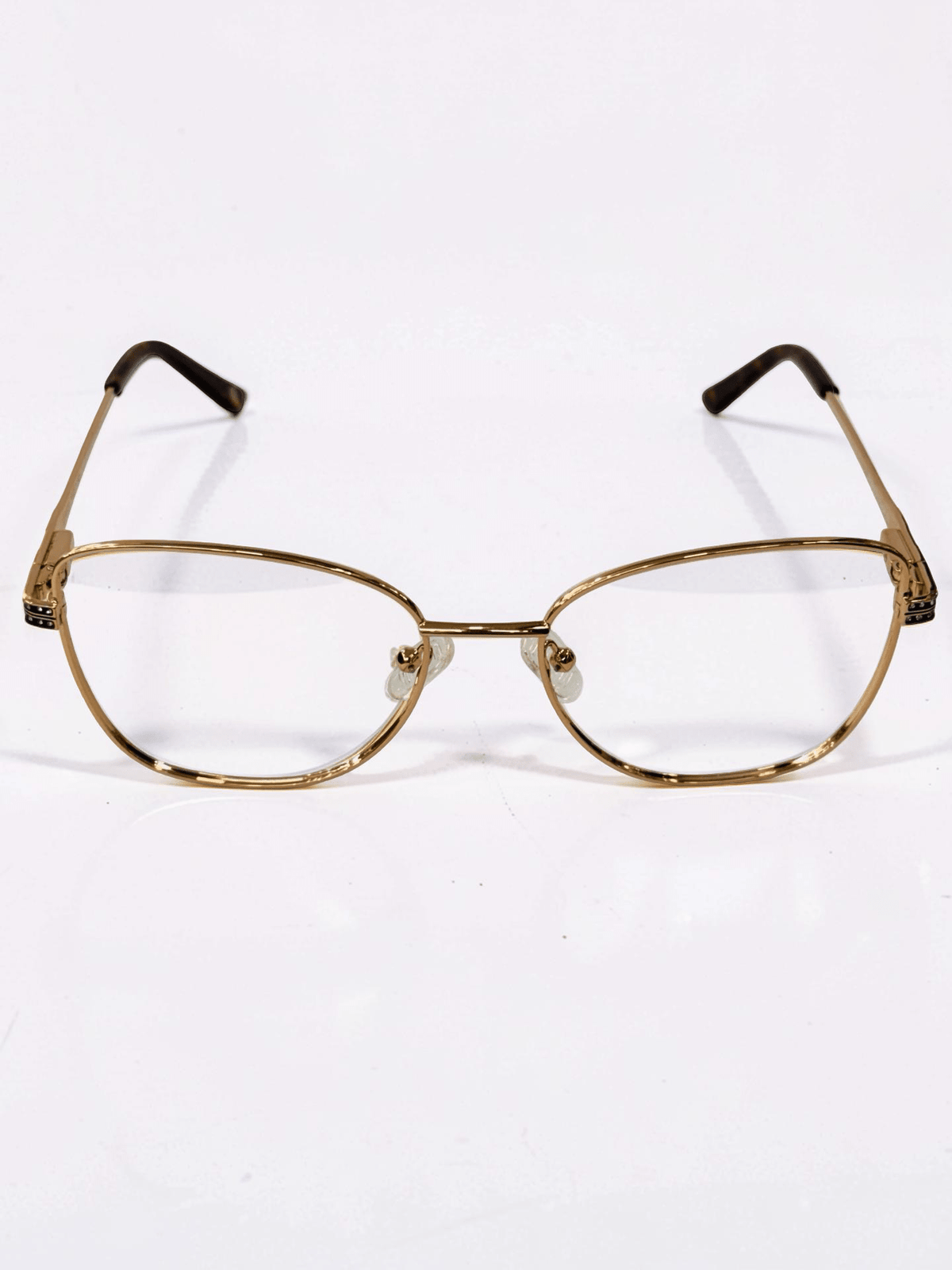 Ladies Gold Metal Optical Frame with Spring Hinge - Glow Opticals
