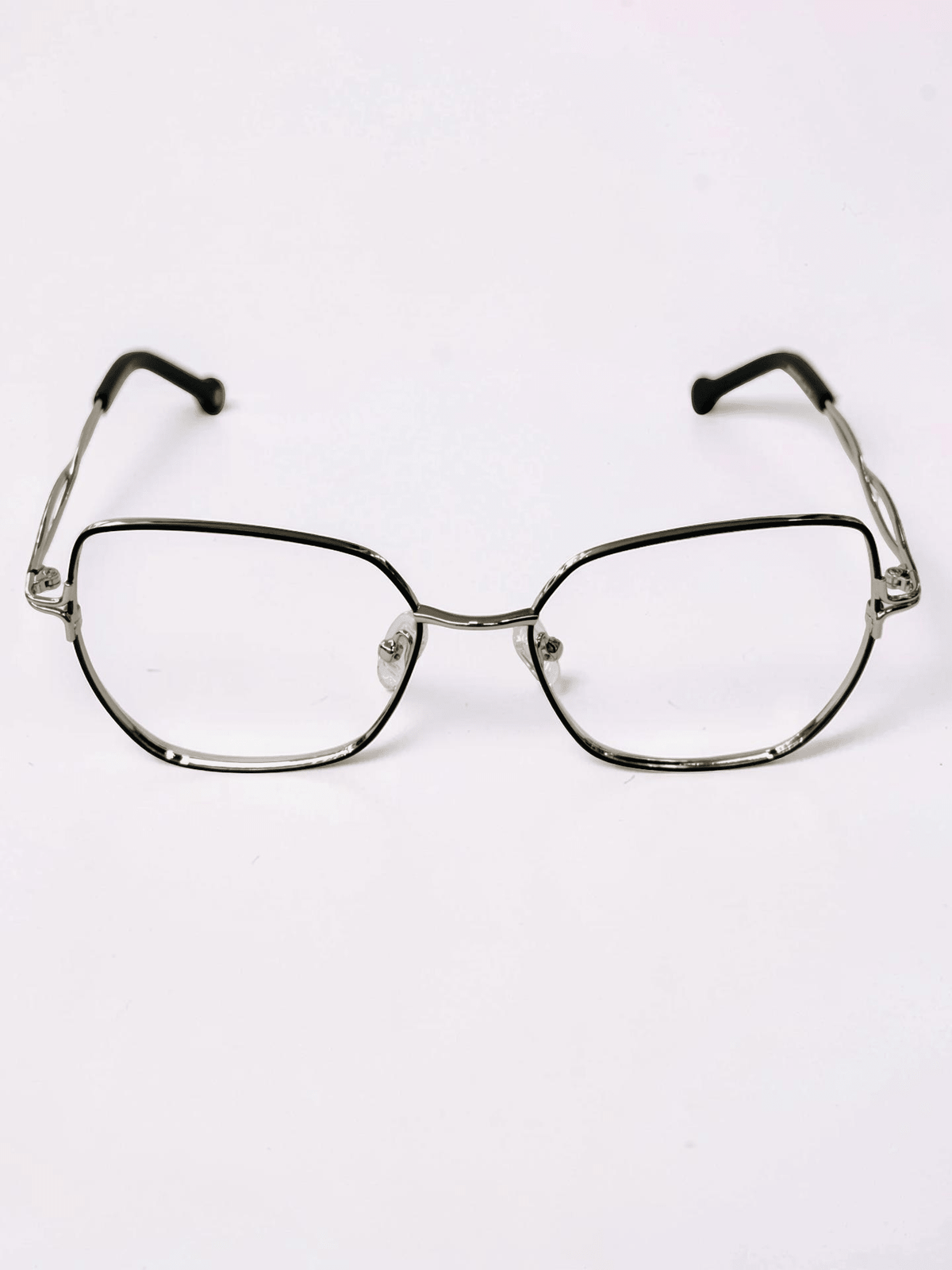 Ladies Metal Full-Frame Optical — Silver & Black - Glow Opticals