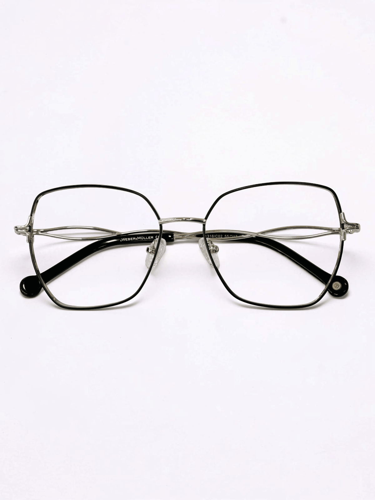 Ladies Metal Full-Frame Optical — Silver & Black - Glow Opticals