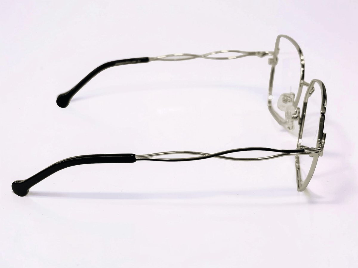 Ladies Metal Full-Frame Optical — Silver & Black - Glow Opticals