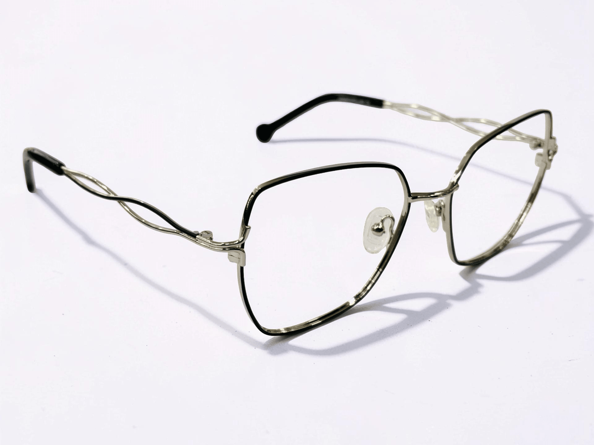 Ladies Metal Full-Frame Optical — Silver & Black - Glow Opticals