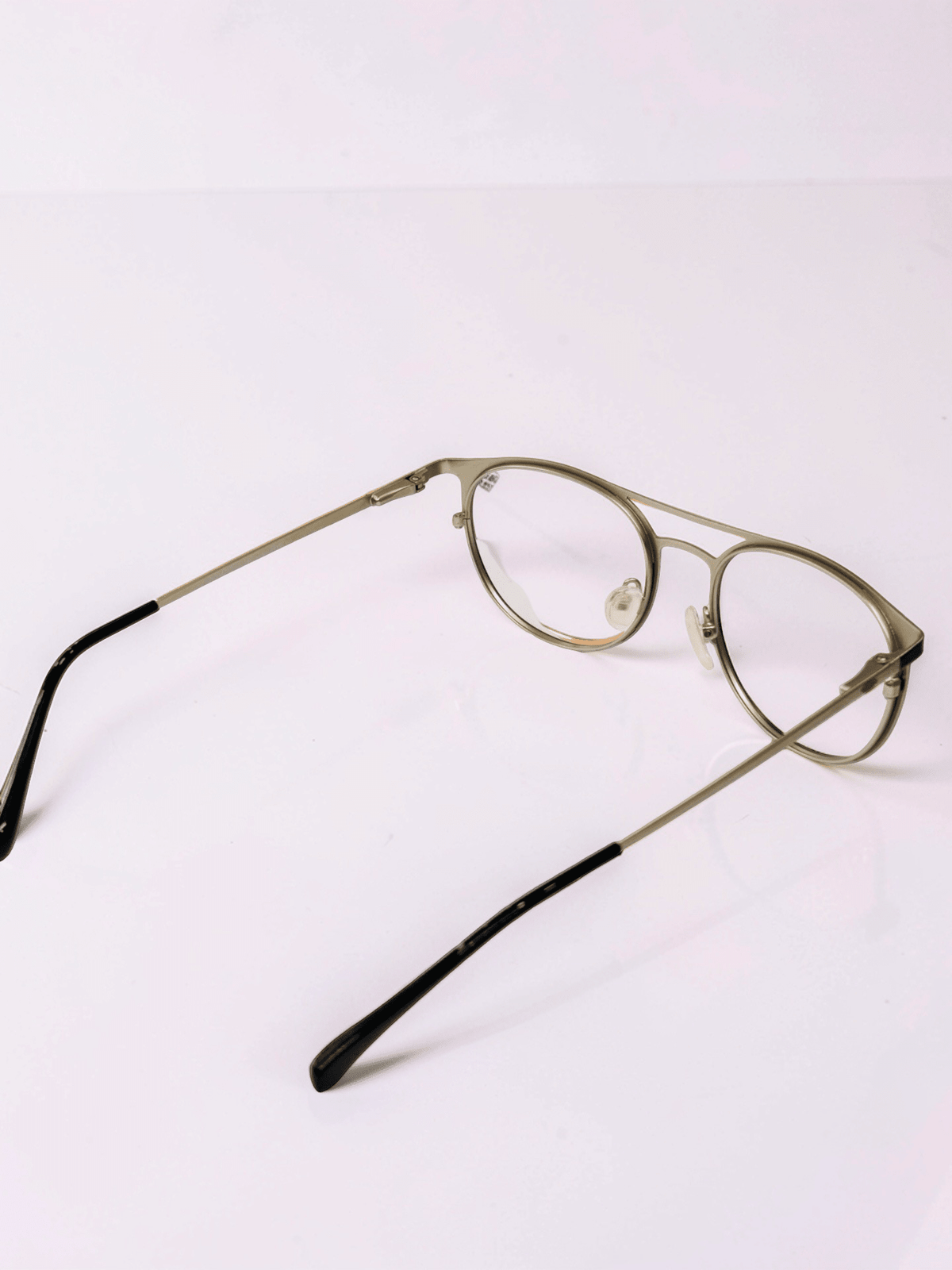 Matte Black Silver Round Double Bridge Optical Frame - Glow Opticals