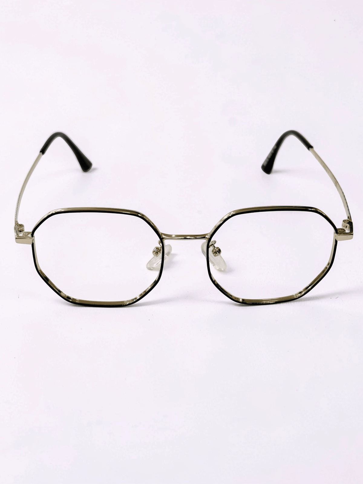Metal Black Geometric Polygon Optical Frame - Glow Opticals