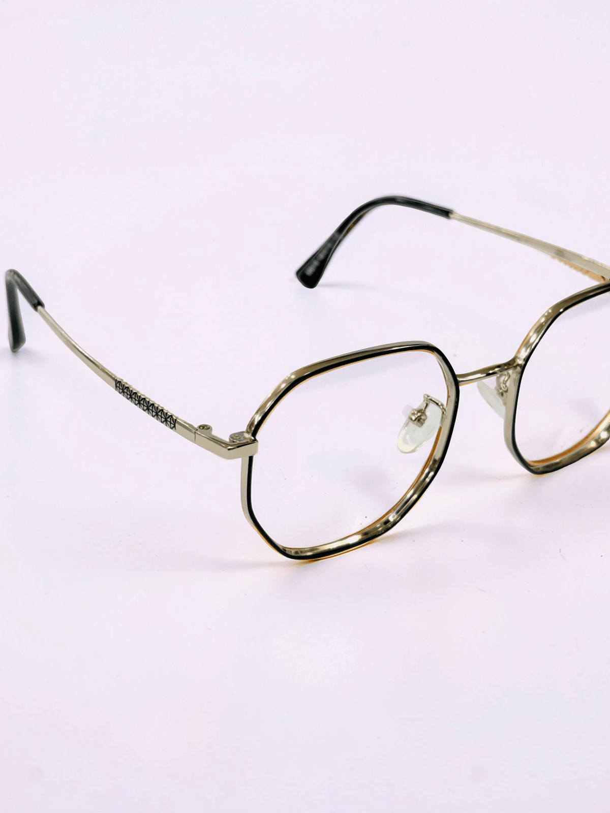 Metal Black Geometric Polygon Optical Frame - Glow Opticals