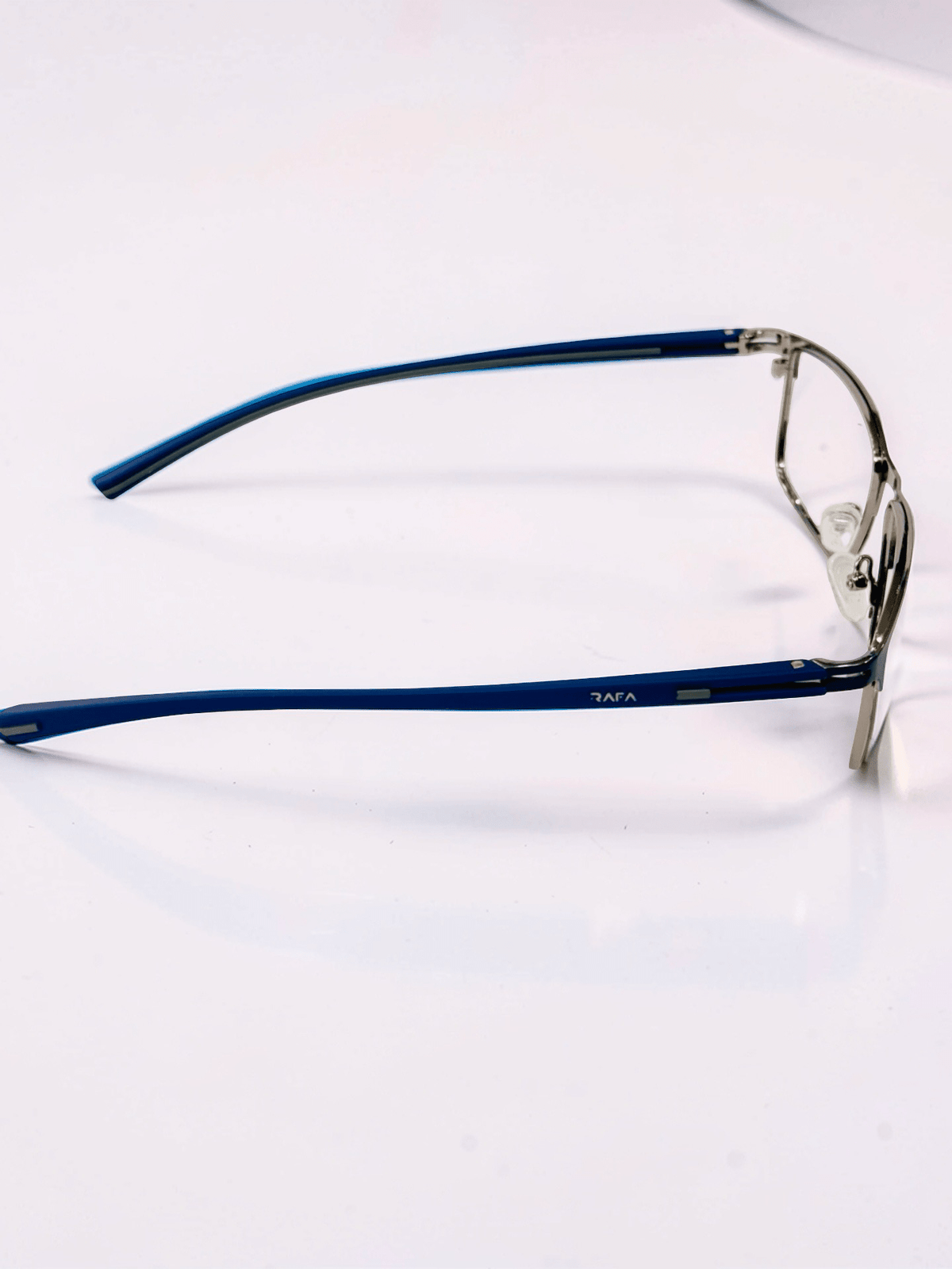 Navy Blue Silver Rectangle Optical Frame - Glow Opticals