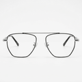 Premium Double Bridge Square Frame – Silver & Black - Glow Opticals