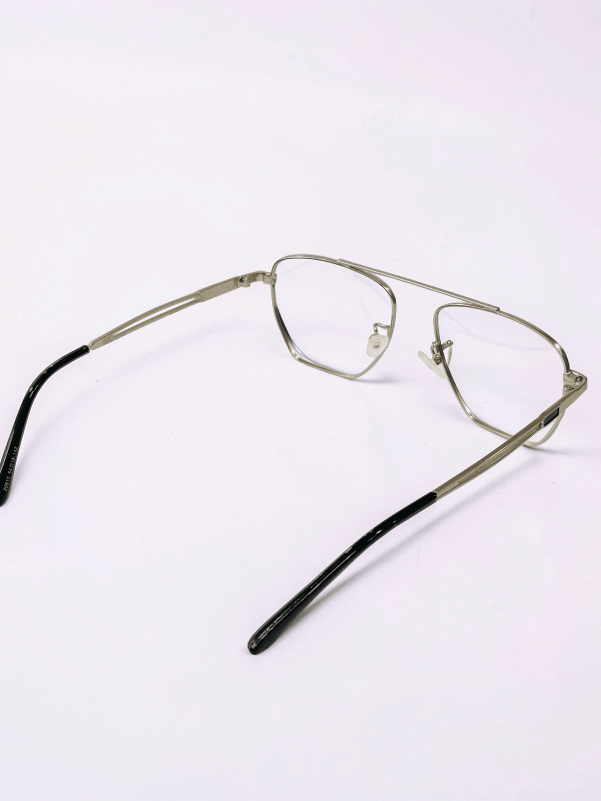 Premium Double Bridge Square Frame – Silver & Black - Glow Opticals