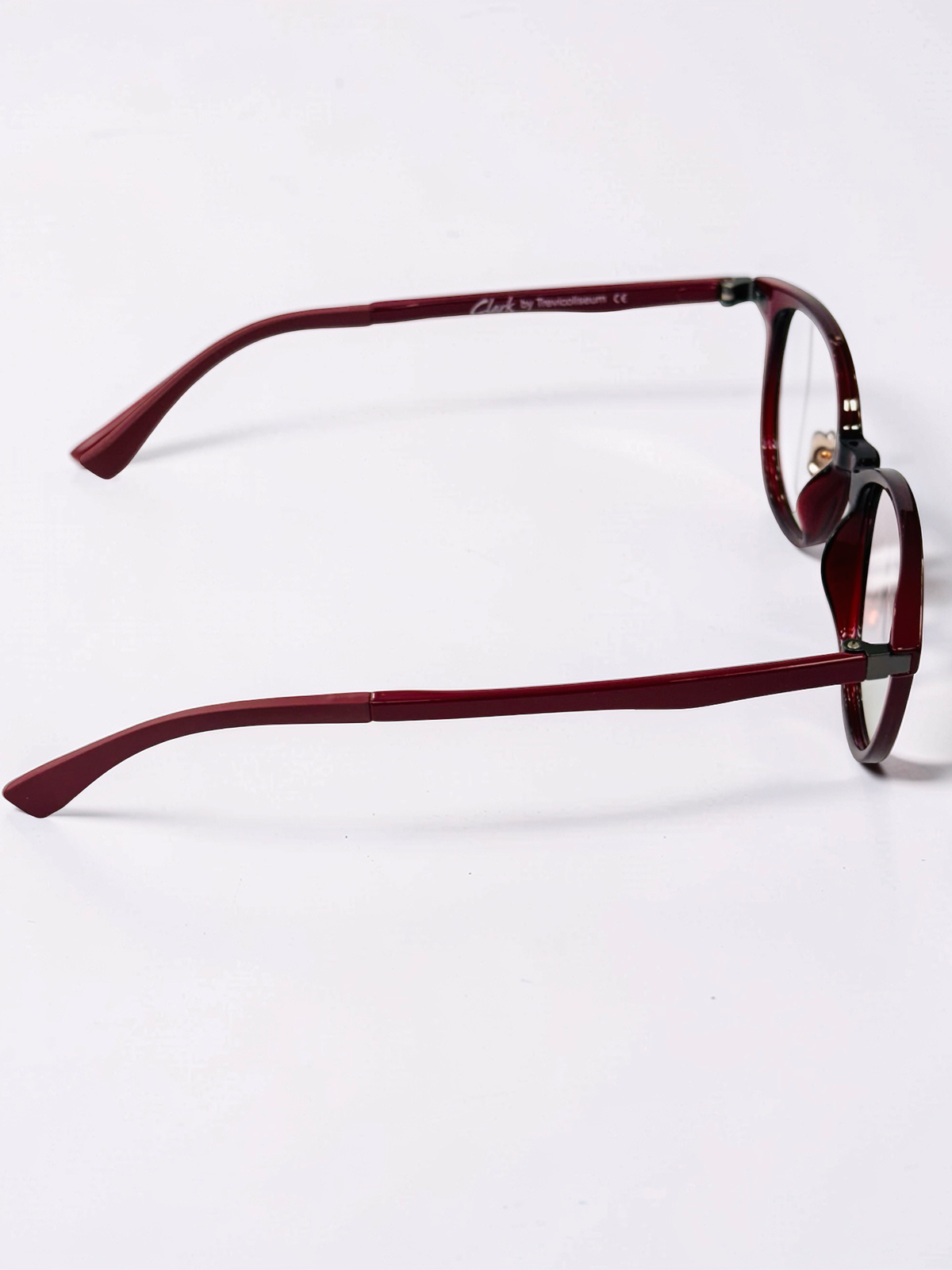 Clip-On Sunglasses - Clark by Trevicoliseum | Burgundy | Round-Square | Medium Fit