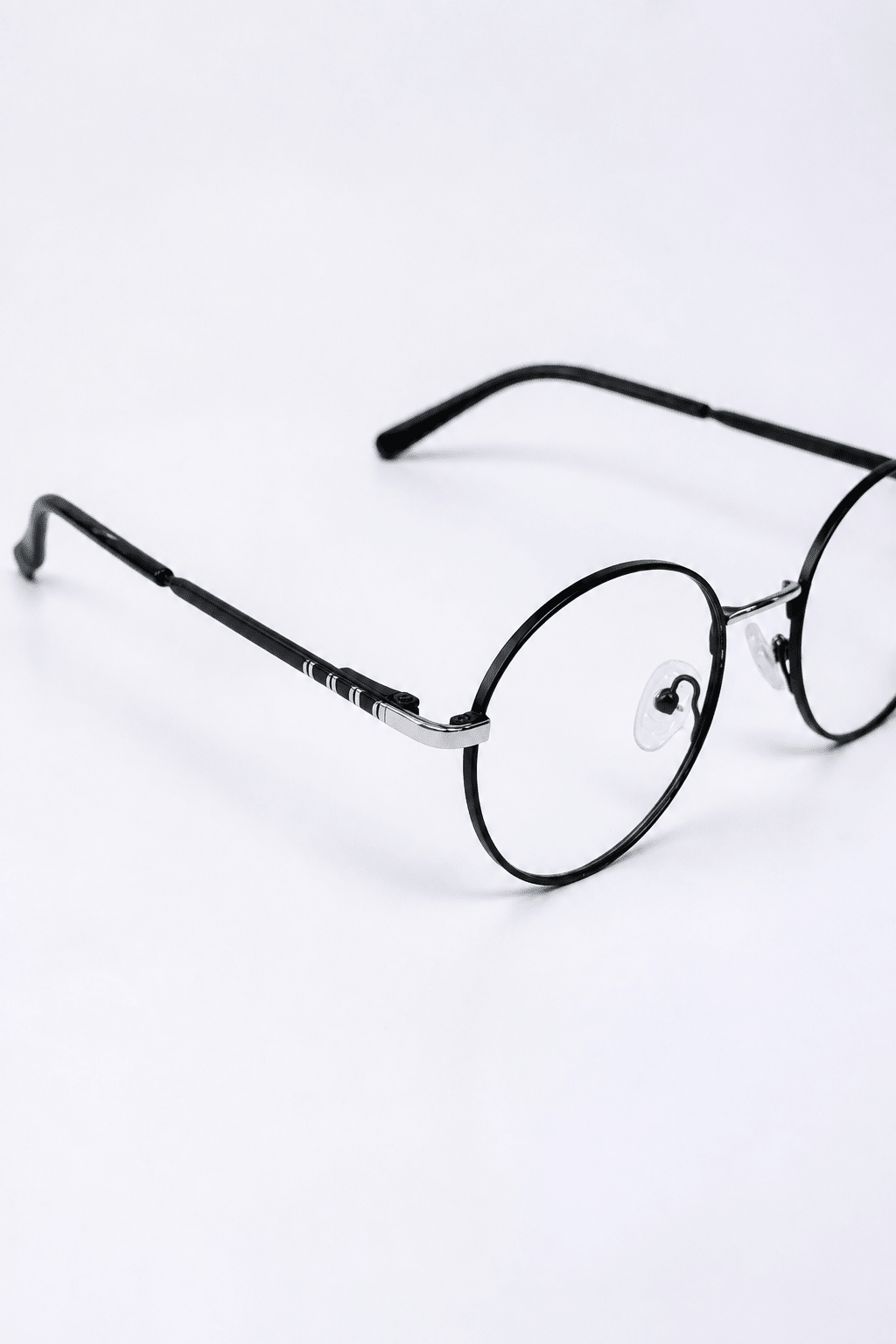 Round Black Metal Unisex Optical Frame - Glow Opticals