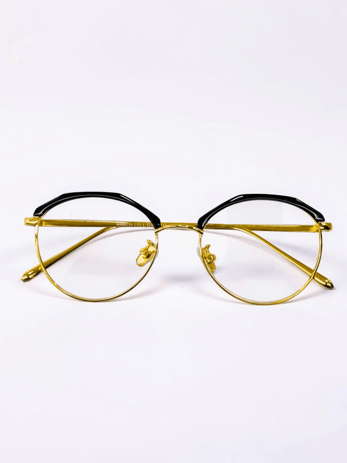 Round Browline Optical Frame – Gold & Black - Glow Opticals