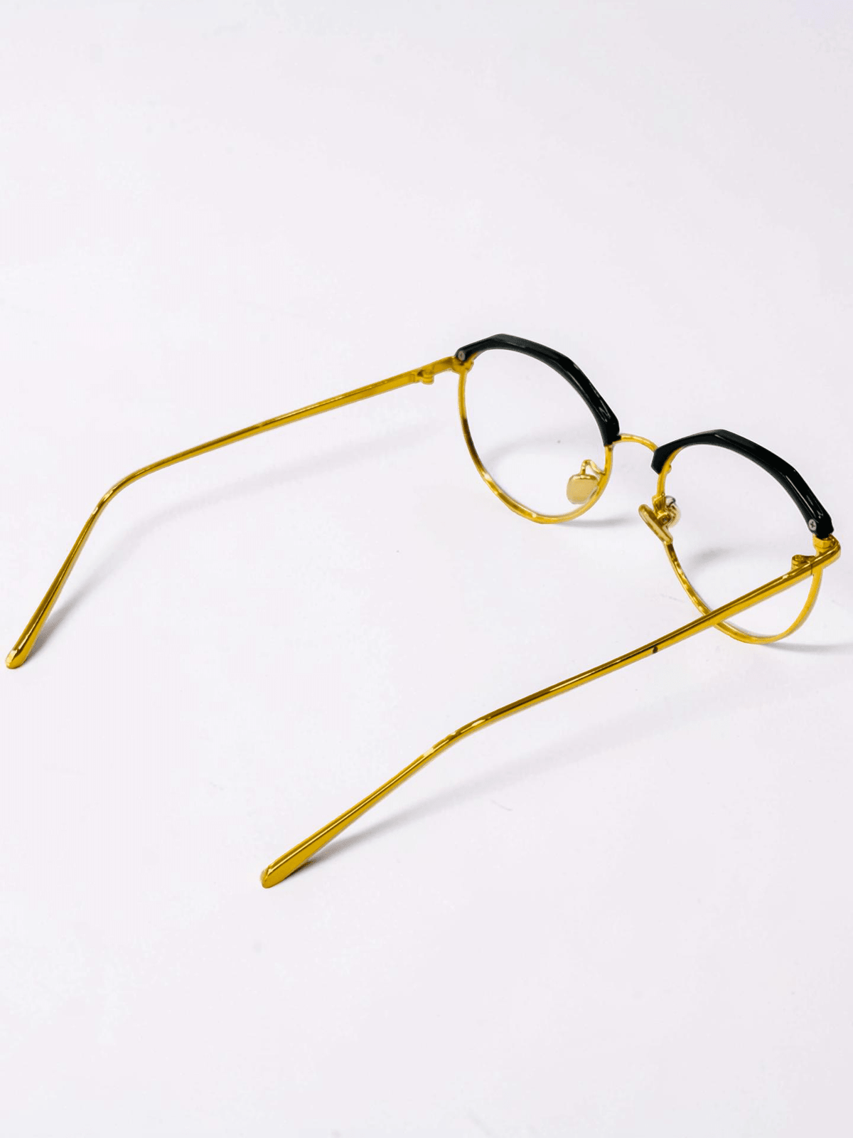 Round Browline Optical Frame – Gold & Black - Glow Opticals