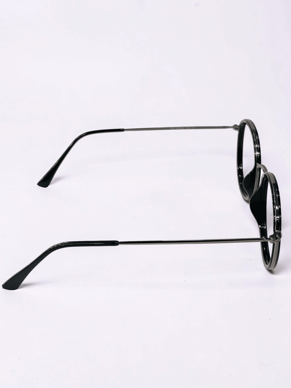 Round Optical Frame – Black & Gunmetal - Glow Opticals