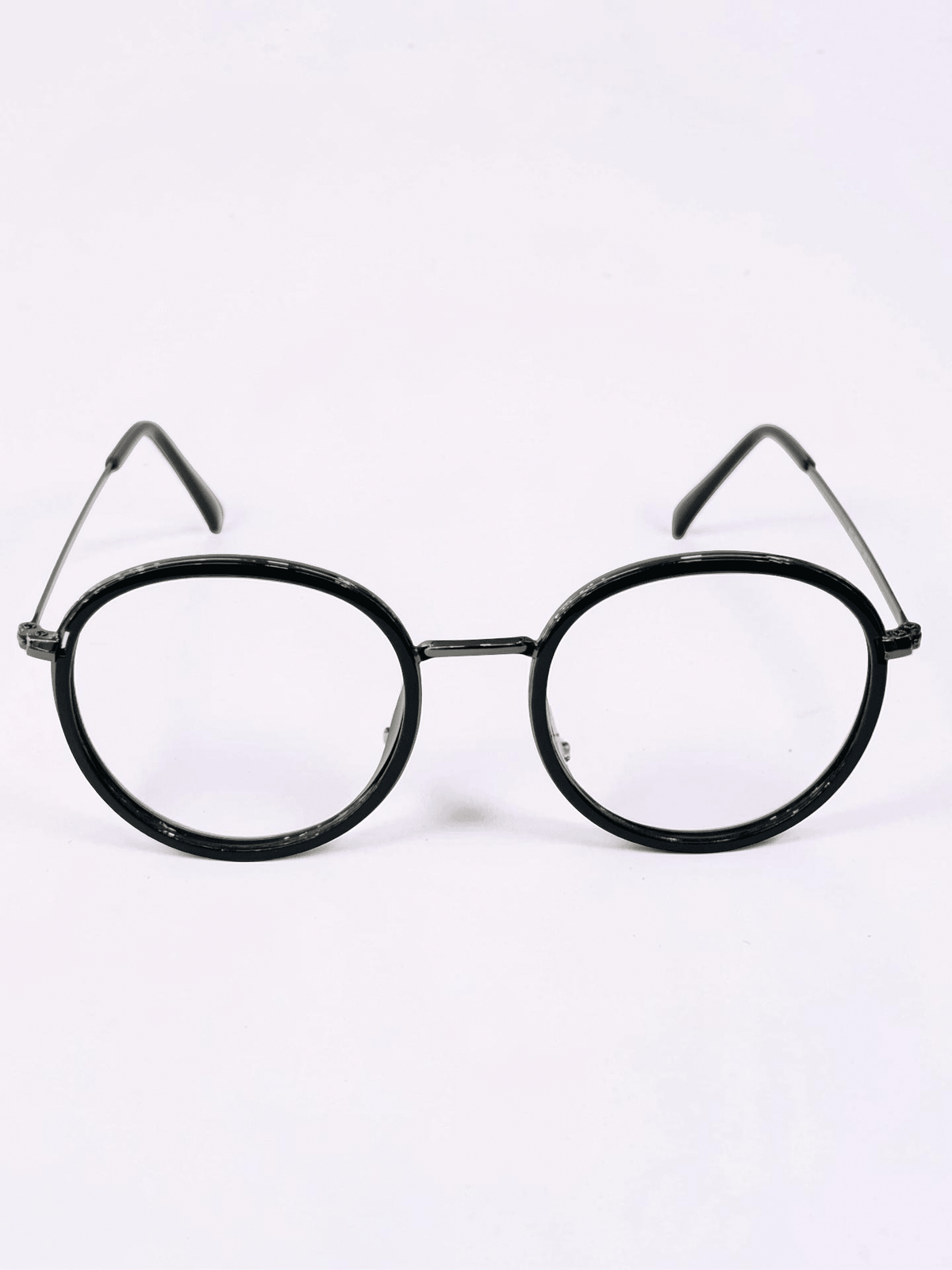 Round Optical Frame – Black & Gunmetal - Glow Opticals