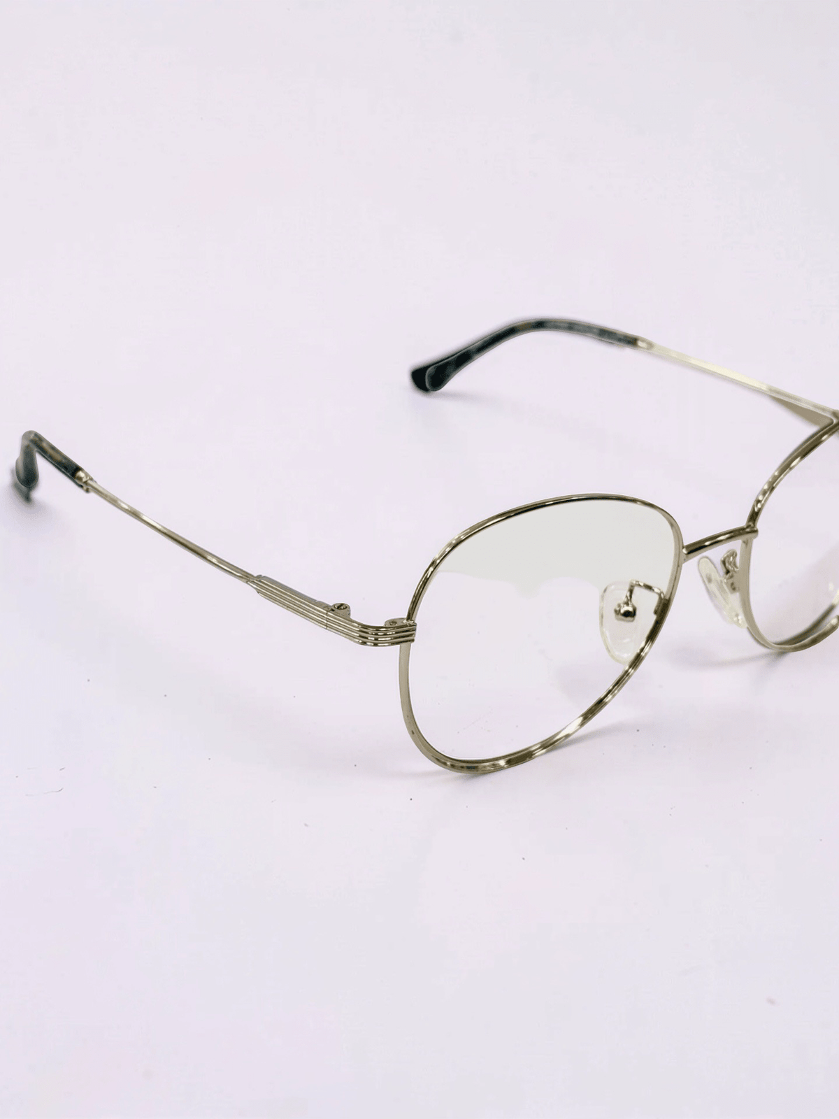 Round Optical Frame – Silver Black Marble - Glow Opticals