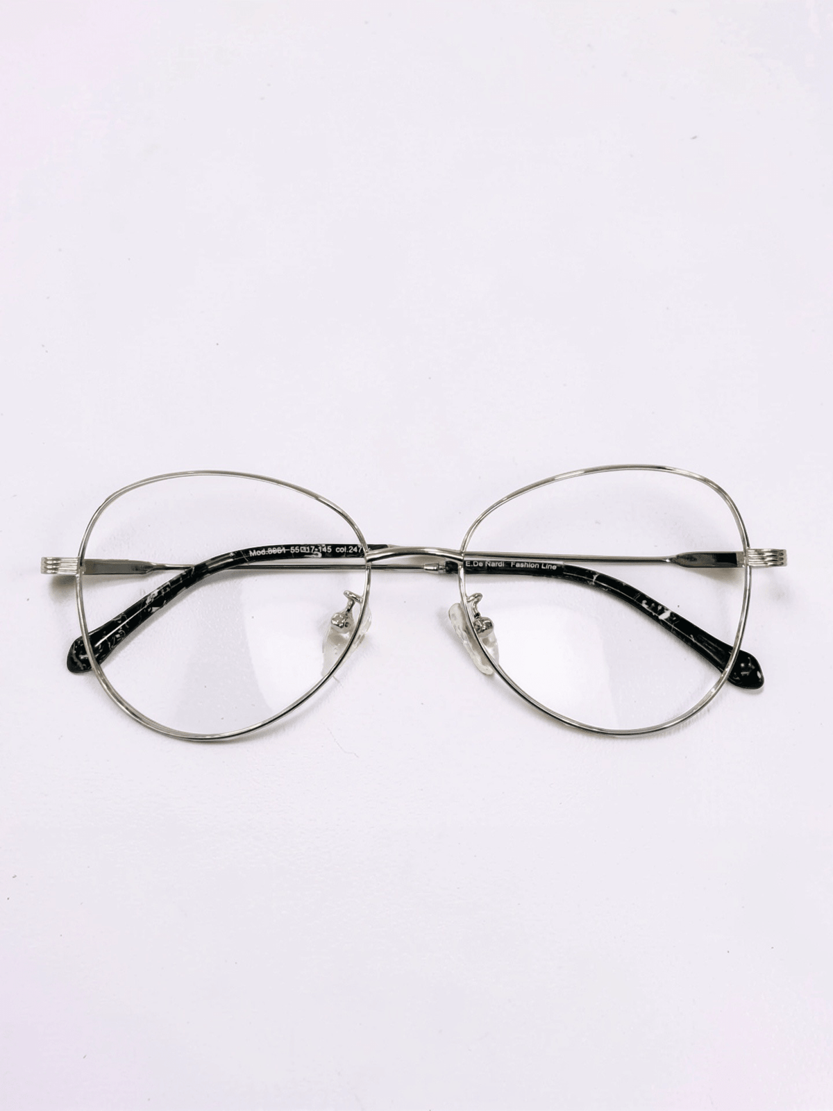 Round Optical Frame – Silver Black Marble - Glow Opticals