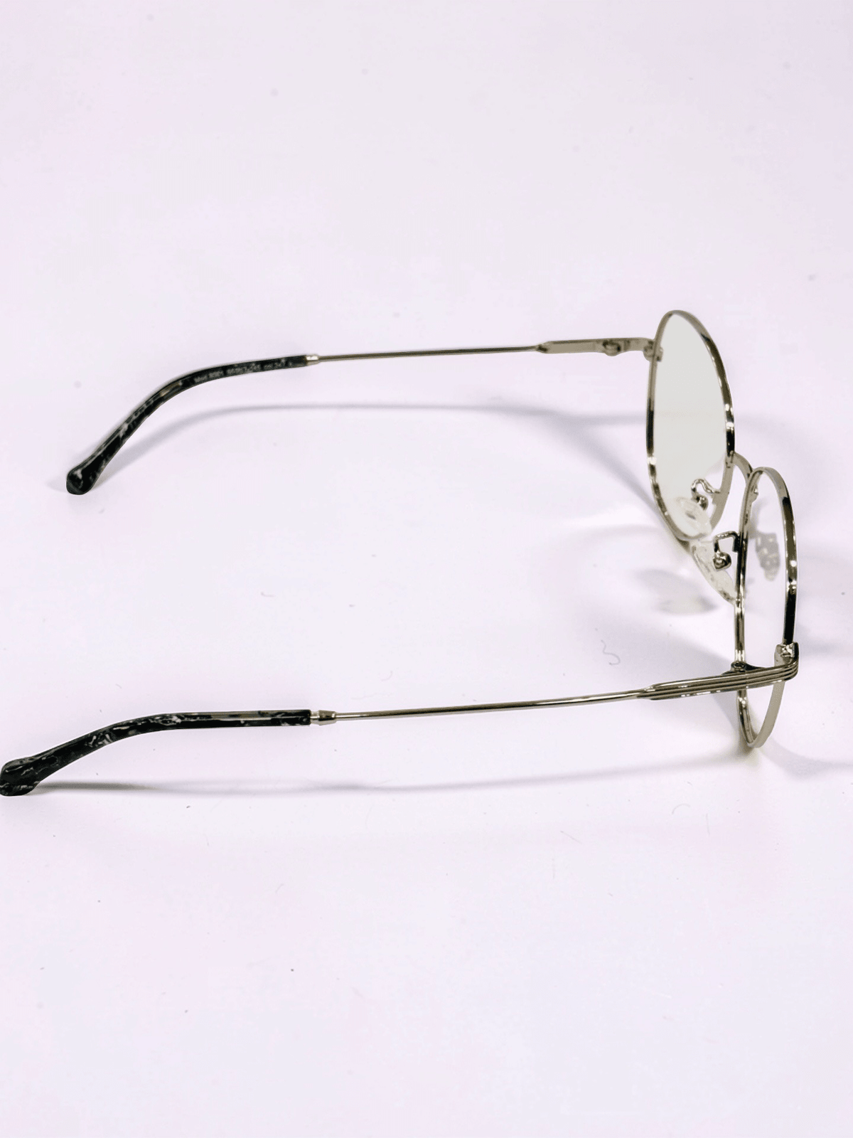 Round Optical Frame – Silver Black Marble - Glow Opticals