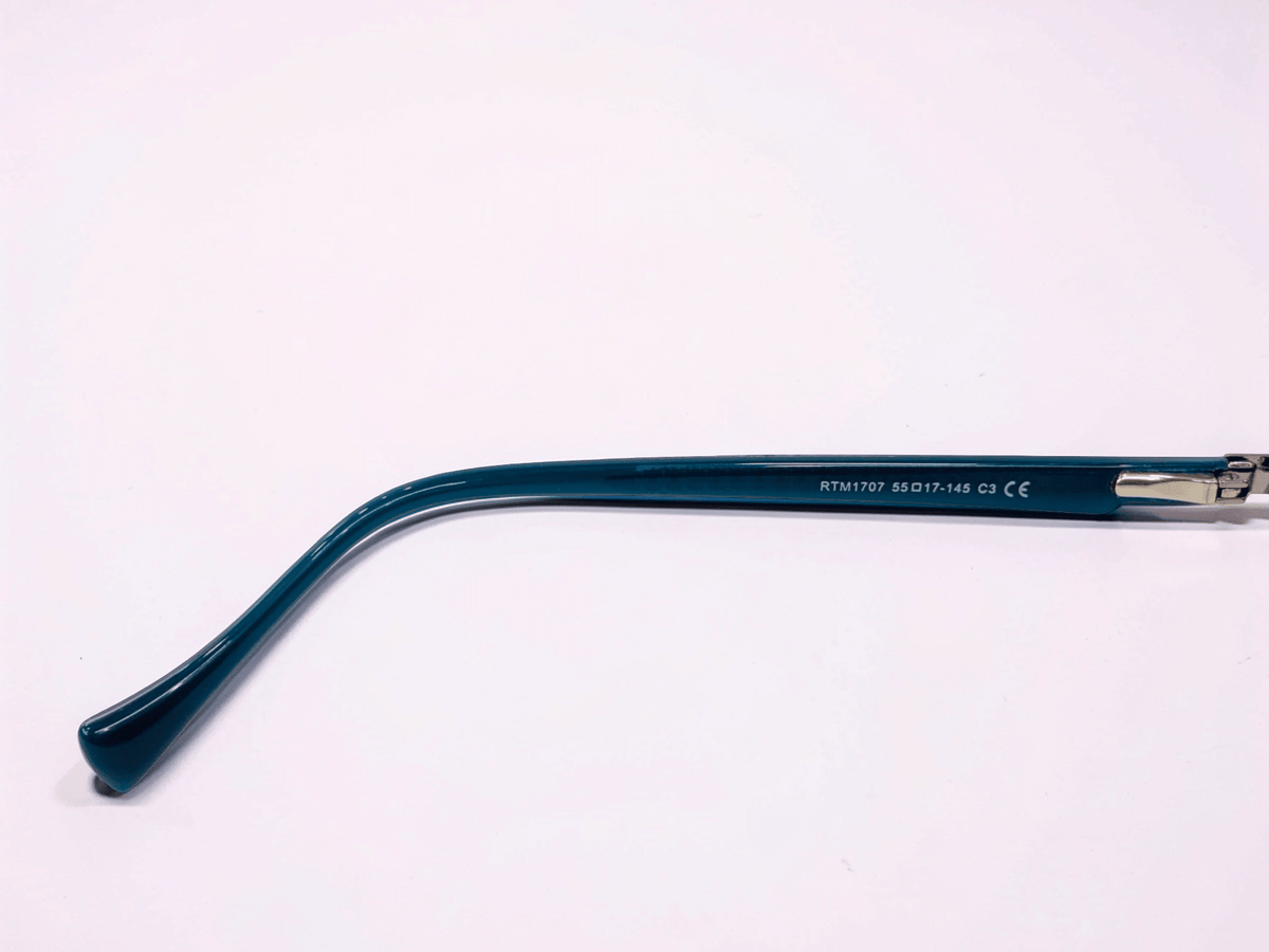 RTM1707 Geometric Optical Frame – Silver Teal - Glow Opticals