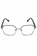 RTM1707 Geometric Optical Frame – Silver Teal - Glow Opticals