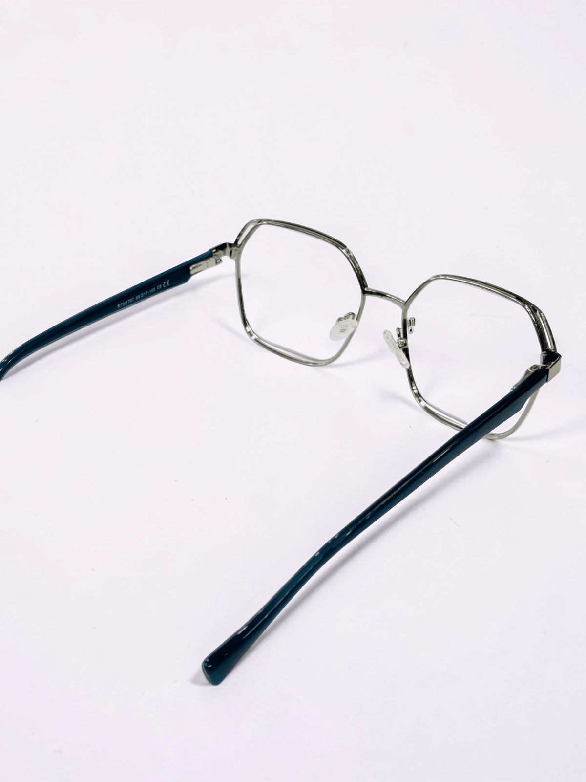 RTM1707 Geometric Optical Frame – Silver Teal - Glow Opticals