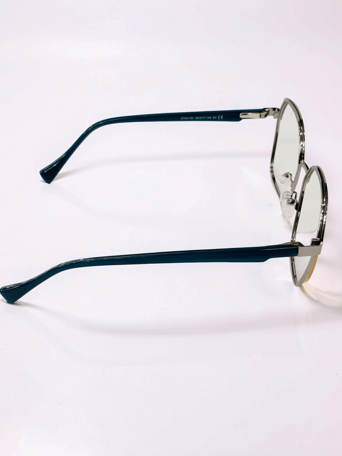 RTM1707 Geometric Optical Frame – Silver Teal - Glow Opticals