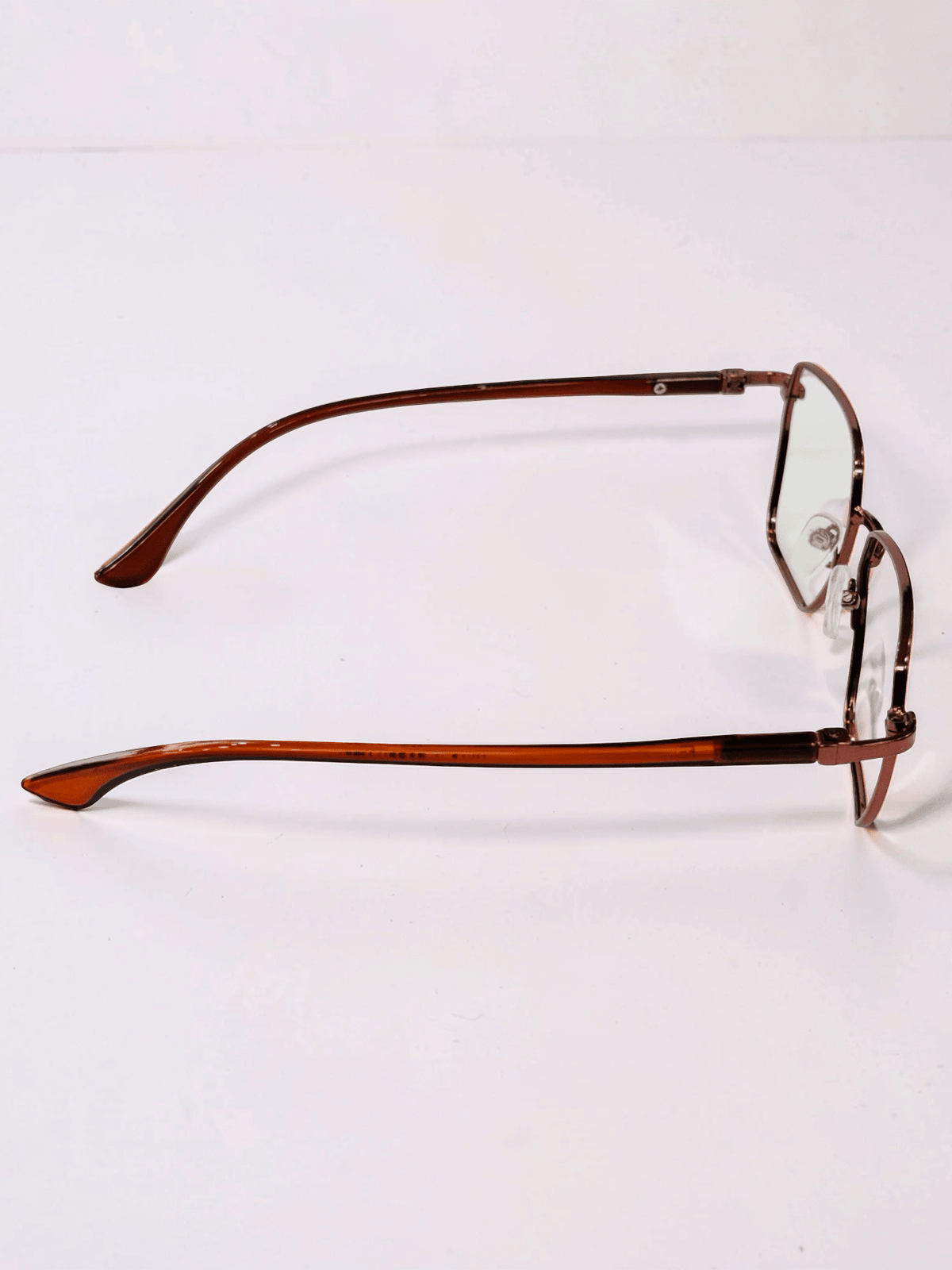 Square Metal Frame Eyeglasses – Brown - Glow Opticals