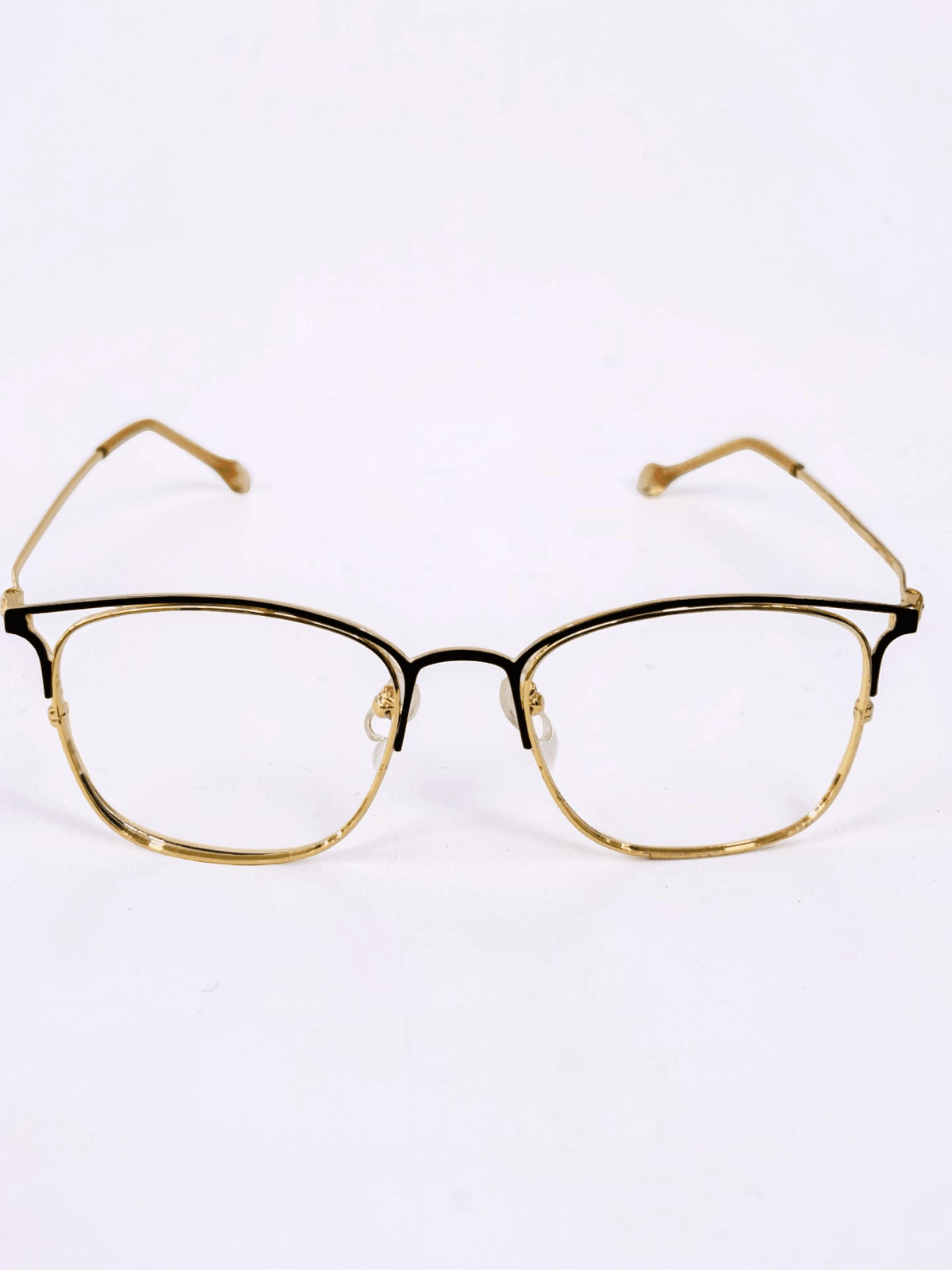 Square Metal Optical Frame – Black & Gold - Glow Opticals